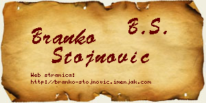 Branko Stojnović vizit kartica